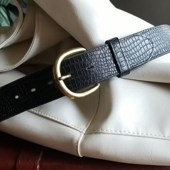 FRONTIER SERIES - ALLIGATOR GRAIN SPLIT COWHIDE BONDED LEATHER LINED BELT  - S3 - Picture 1 of 9